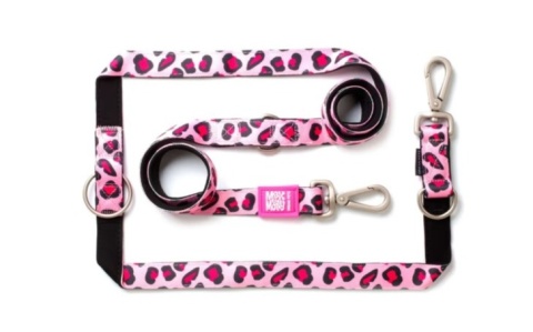 Max&Molly Multi-Leash Leopard Pink - Smycz przepinana dla psa 200cm - XS
