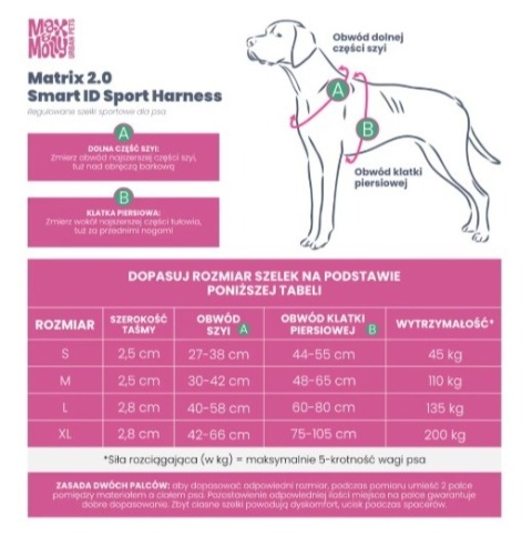Max&Molly Sport Harness Matrix 2.0 Sand - szelki regulowane dla psa z identyfikatorem QR - L