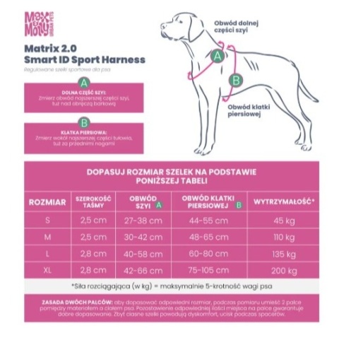Max&Molly Sport Harness Matrix 2.0 Sand - szelki regulowane dla psa z identyfikatorem QR - M