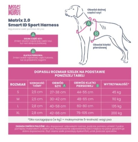 Max&Molly Sport Harness Matrix 2.0 Sand - szelki regulowane dla psa z identyfikatorem QR - S