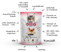 Ollo Cat - nr 1 Kurczak - Uzupełniająca karma mokra dla kota 85g