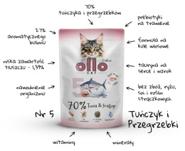 Ollo Cat - nr 5 Tuńczyk i Przegrzebki - Uzupełniająca karma mokra dla kota 85g
