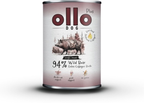 Ollo Plus Kolagen Dzik - Karma mokra dla psa 400g