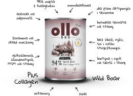Ollo Plus Kolagen Dzik - Karma mokra dla psa 400g