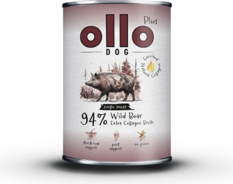 Ollo Plus Kolagen Dzik - Karma mokra dla psa 800g