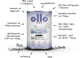 Ollo Plus Kolagen Jagnięcina - Karma mokra dla psa 800g