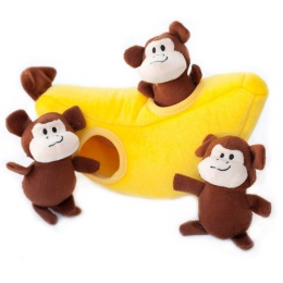 ZippyPaws - Pluszowa norka Banan z małpkami